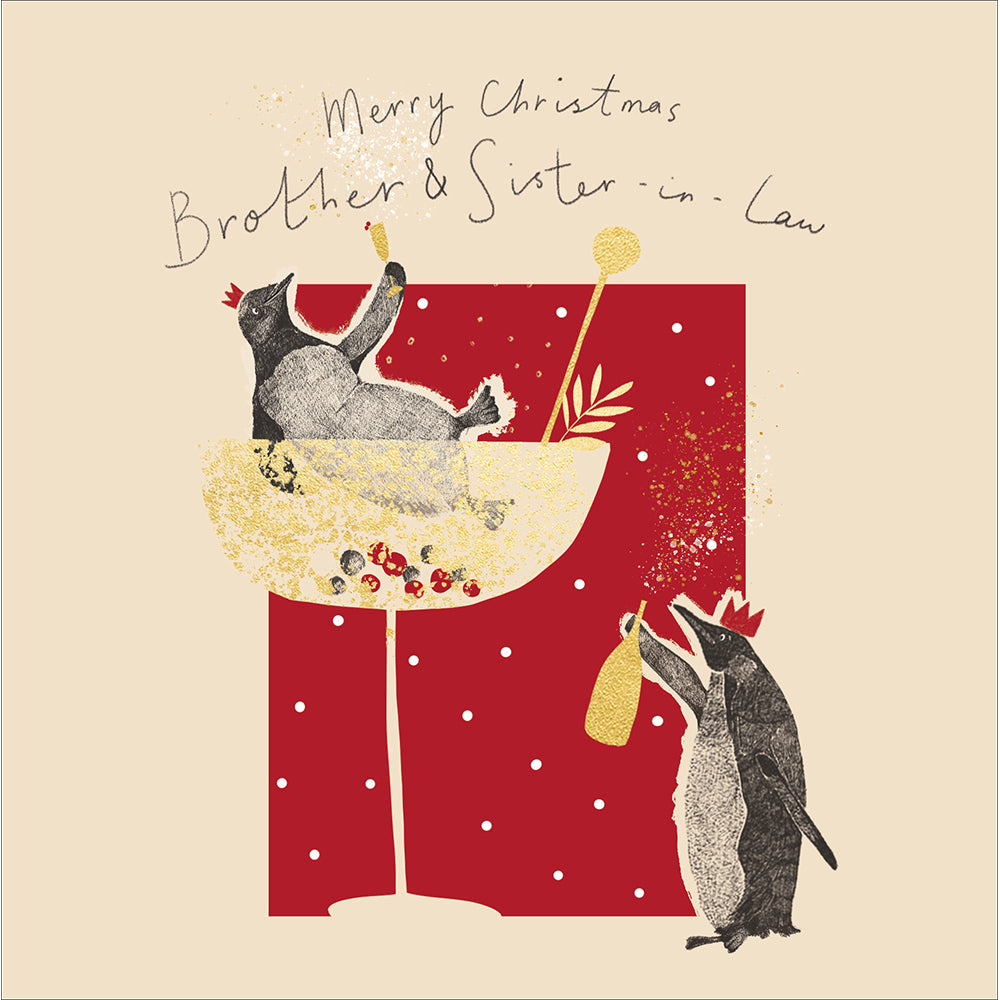 Brother &amp; Sister-in-Law Penguins Luxe Christmas Card by penny black