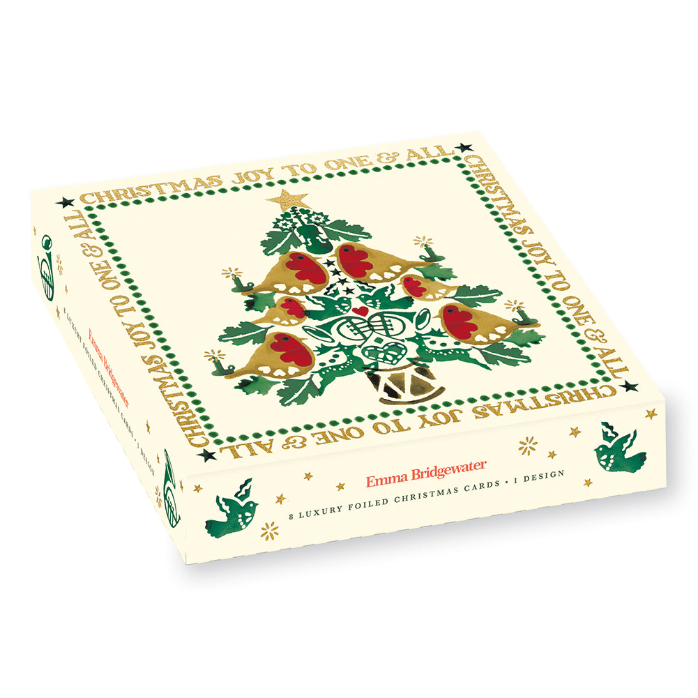 Robin Tree Emma Bridgewater Luxury Christmas Card Box 8 Pk by penny black