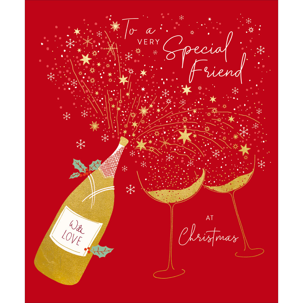 Special Friend Champagne Fizz Christmas Card by penny black