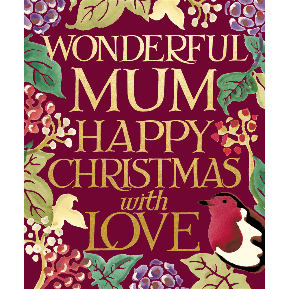 Mum Robin in Berries Emma Bridgewater Christmas Card by penny black