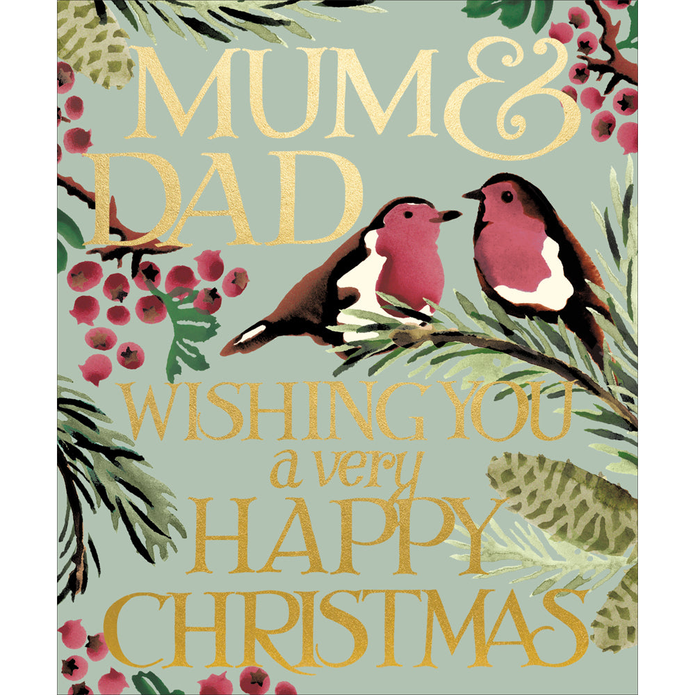 Mum &amp; Dad Robins Emma Bridgewater Christmas Card by penny black