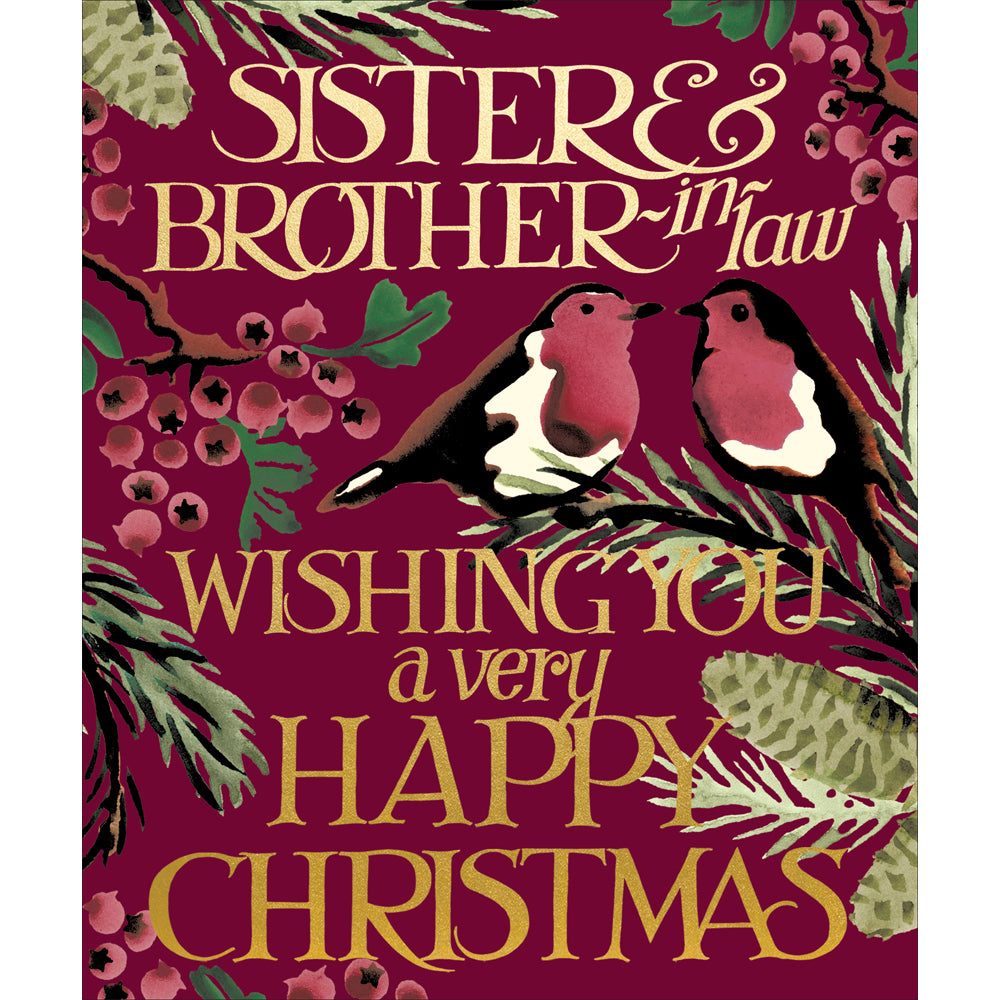 Sister &amp; Brother-in-Law Fir Emma Bridgewater Christmas Card by penny black