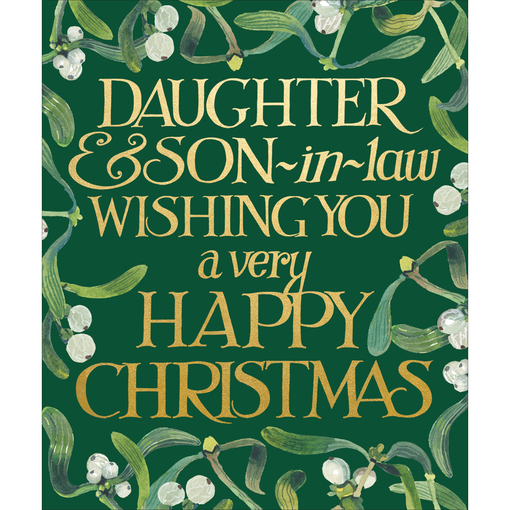 Daughter &amp; Son-in-Law Mistletoe Emma Bridgewater Christmas Card by penny black