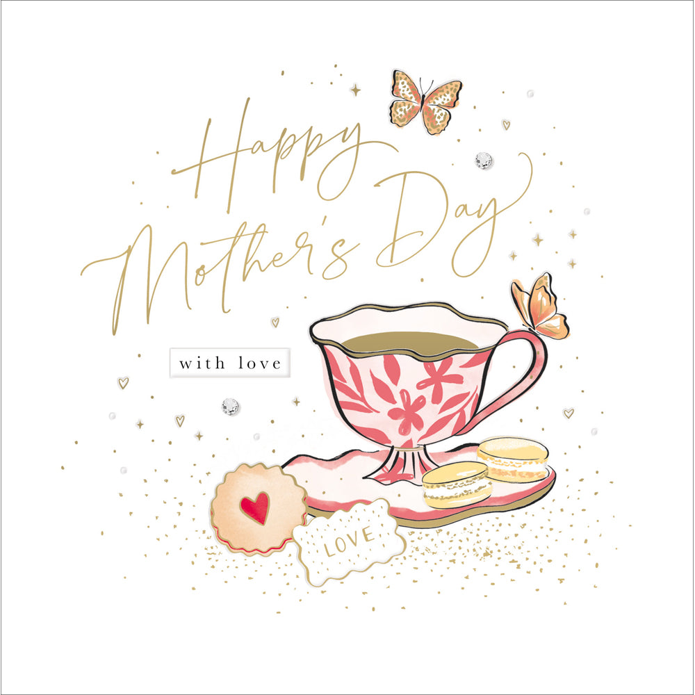 Tea and Biscuits Diamante Mother's Day Card by penny black