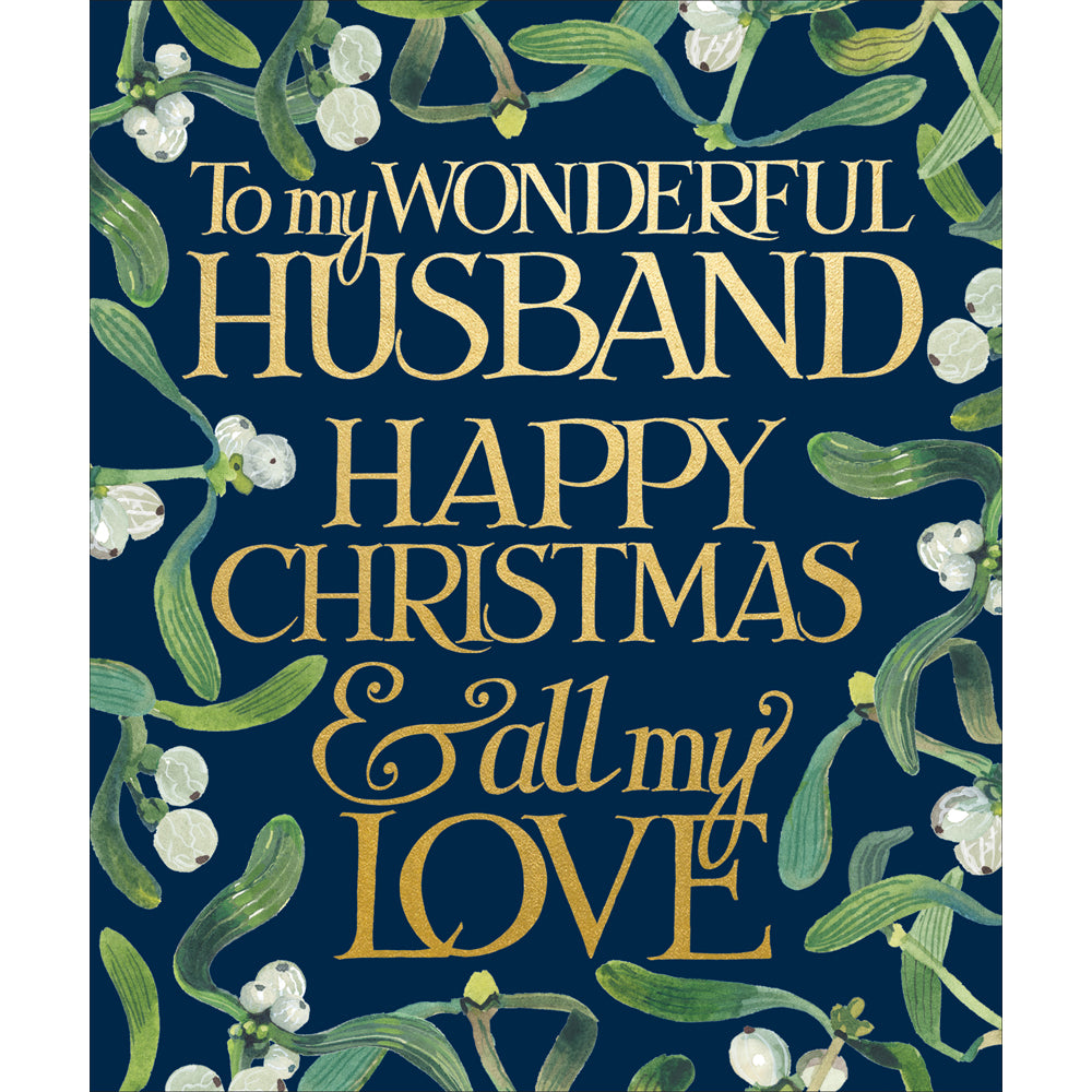 Husband Mistletoe Emma Bridgewater Christmas Card by penny black