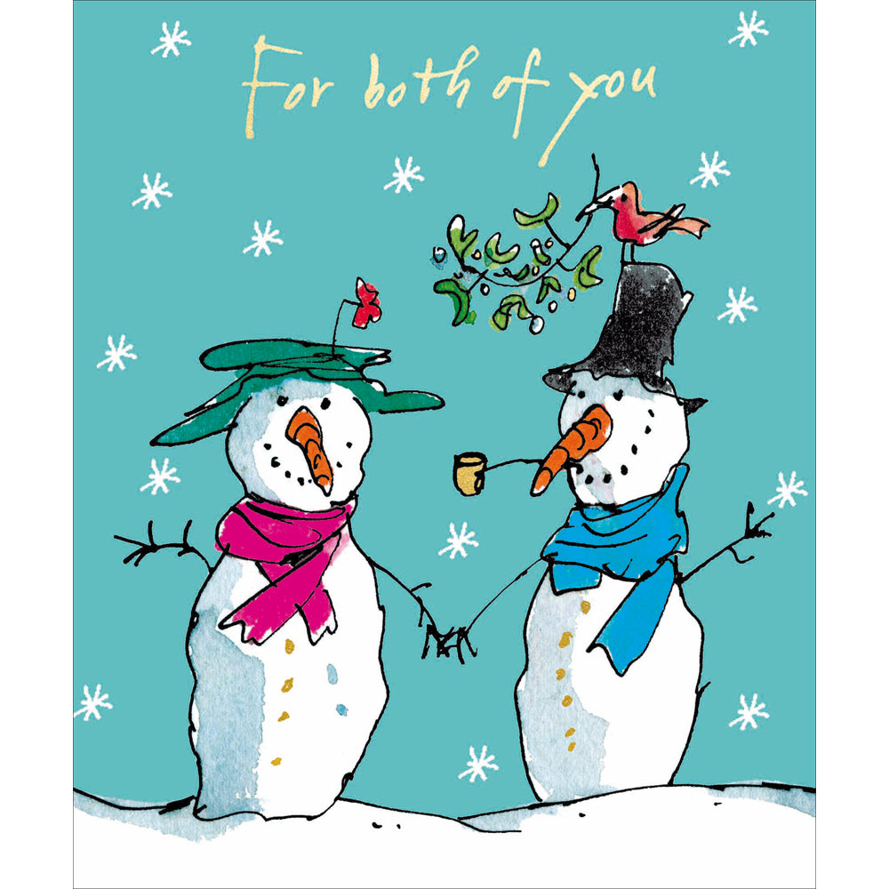 Both of You Snow Couple Quentin Blake Christmas Card by penny black