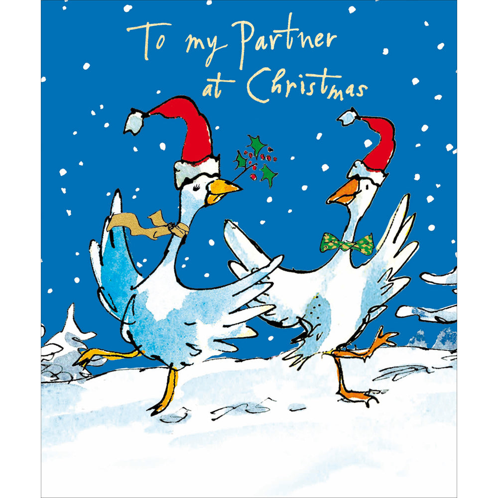 Partner Dancing Geese Quentin Blake Christmas Card by penny black