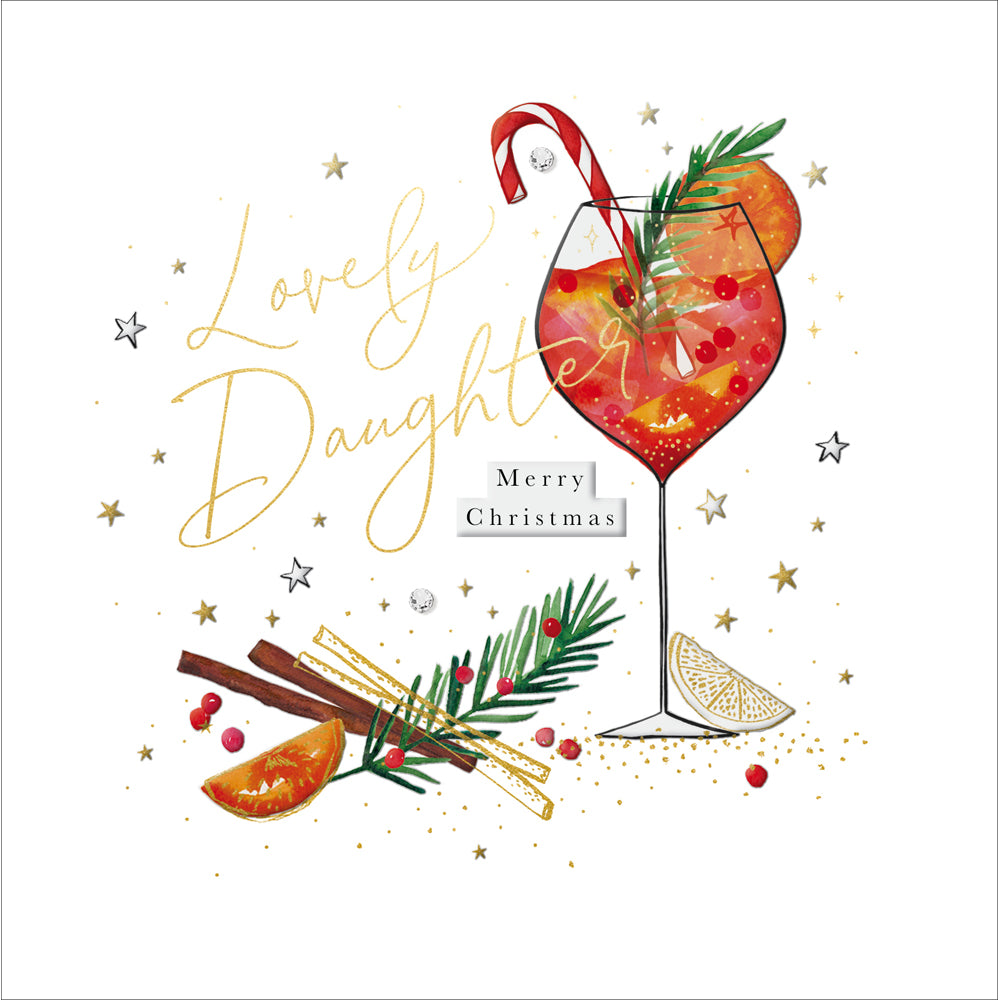 Daughter Festive Aperol Embellished Christmas Card by penny black