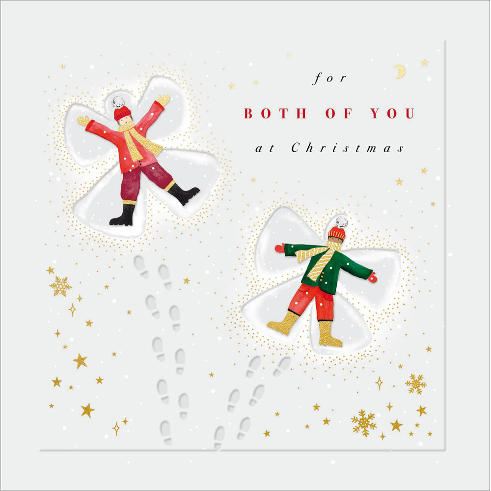 Both of You Snow Angels Embossed Christmas Card by penny black