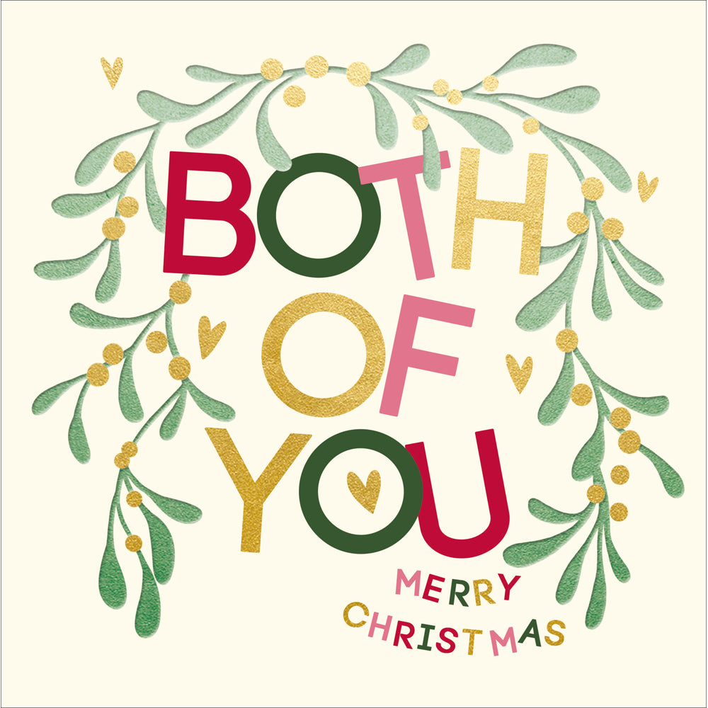 Both of You Mistletoe Graphic Christmas Card by penny black