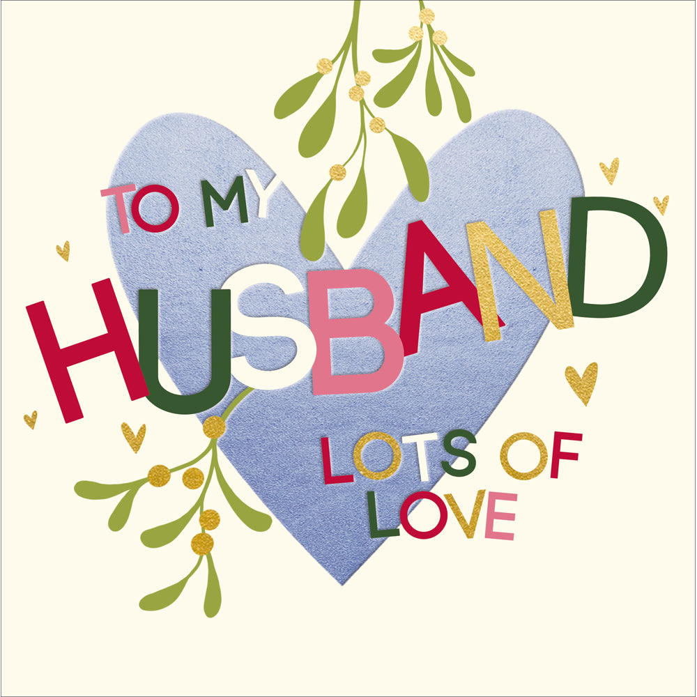 Husband Mistletoe Graphic Christmas Card by penny black