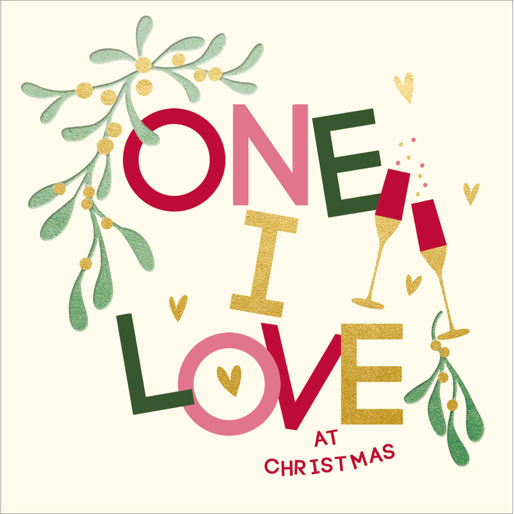 One I Love Mistletoe Graphic Christmas Card by penny black