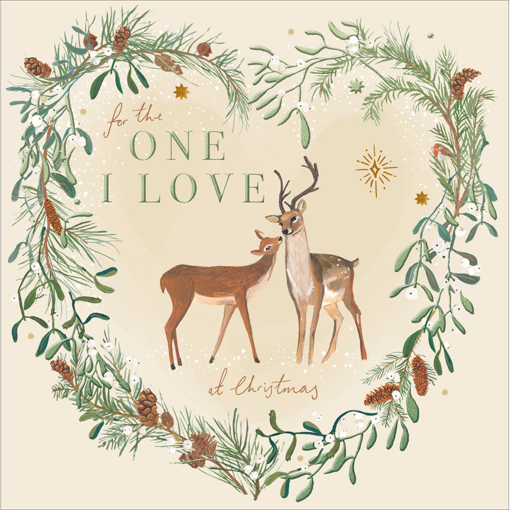 One I Love Mistletoe Heart Christmas Card by penny black