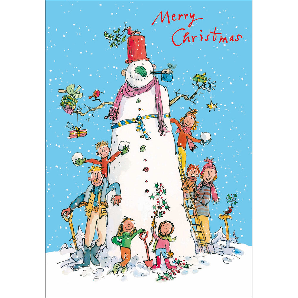 Quentin Blake Childline Charity Christmas Card 20 Pack giant snowman design by penny black