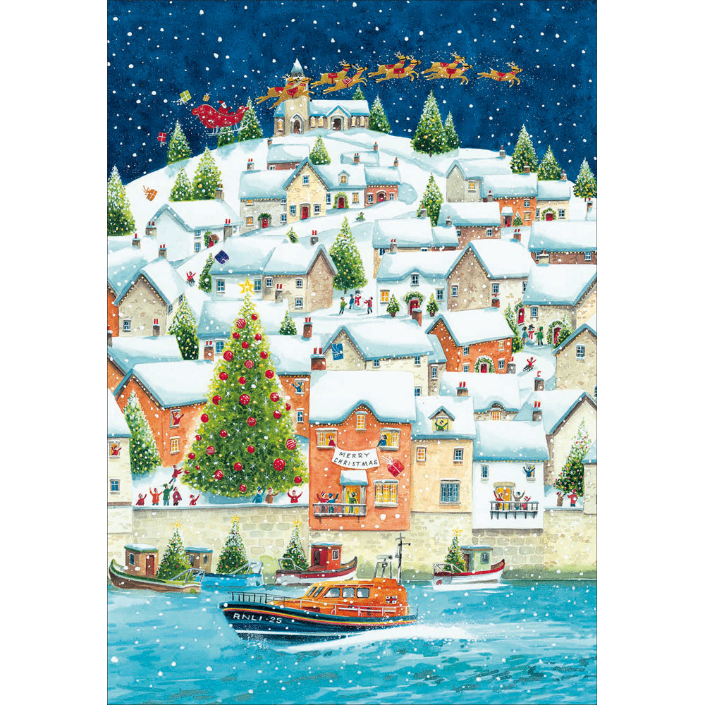 RNLI Christmas Charity Card Set 20 Pk portrait design by penny black