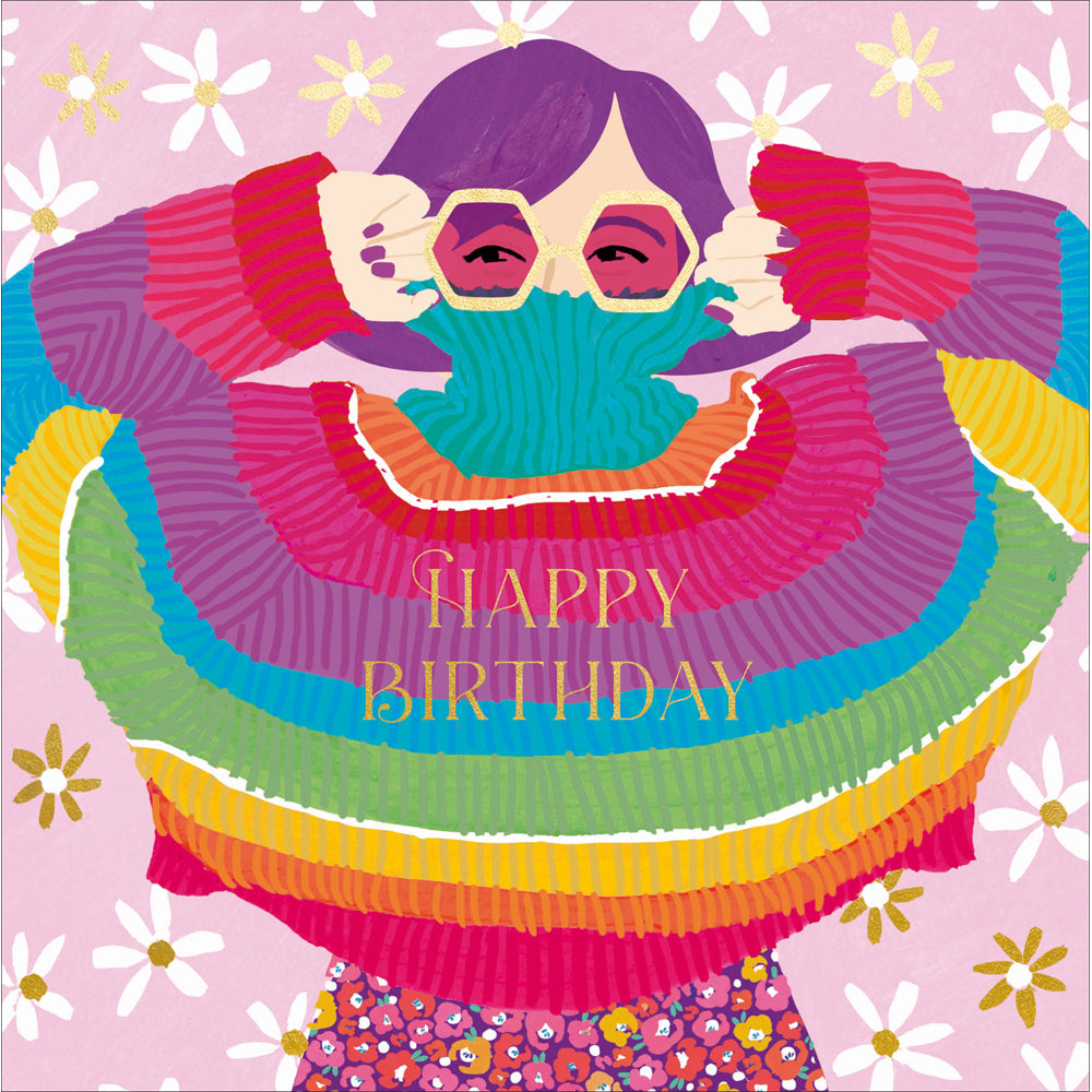 Rainbow Jumper Pattern Clash Birthday Card from Penny Black