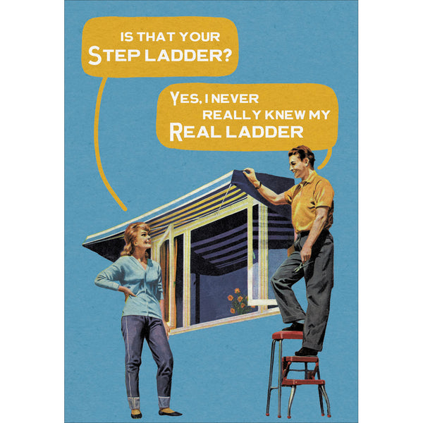 Step Ladder Funny Card - Penny Black