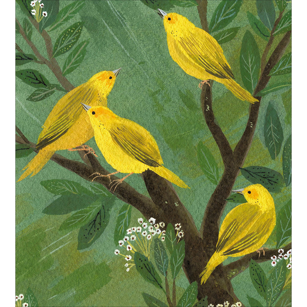 Yellowhammers in the Tree Art Card by penny black