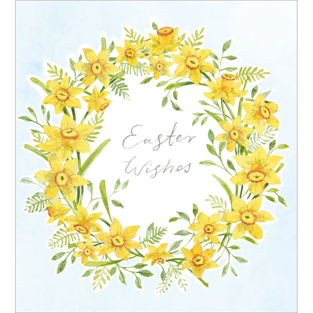 Pack Of 5 Illustrated Daffodil Wreath Easter Cards By Penny Black