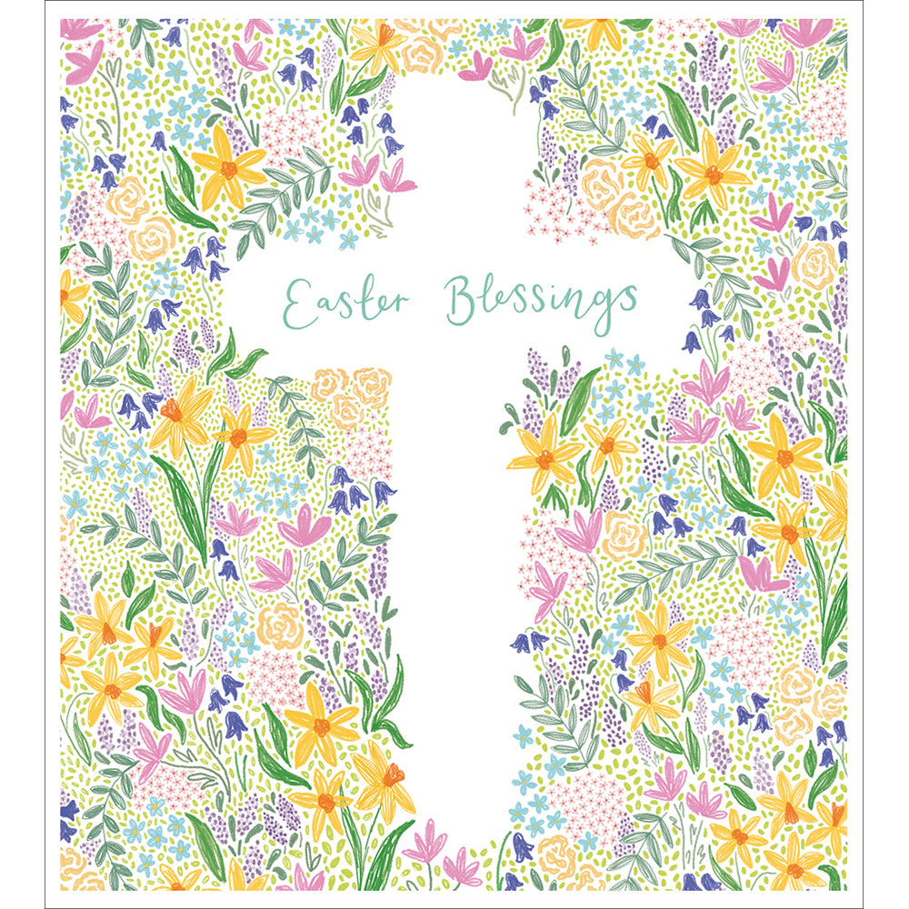 Pack Of 5 Floral Cross Easter Blessings Cards By Penny Black