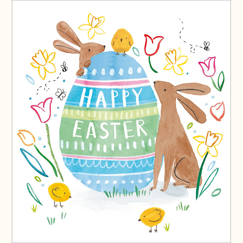 Pack Of 5 Illustrated Giant Egg Easter Cards By Penny Black