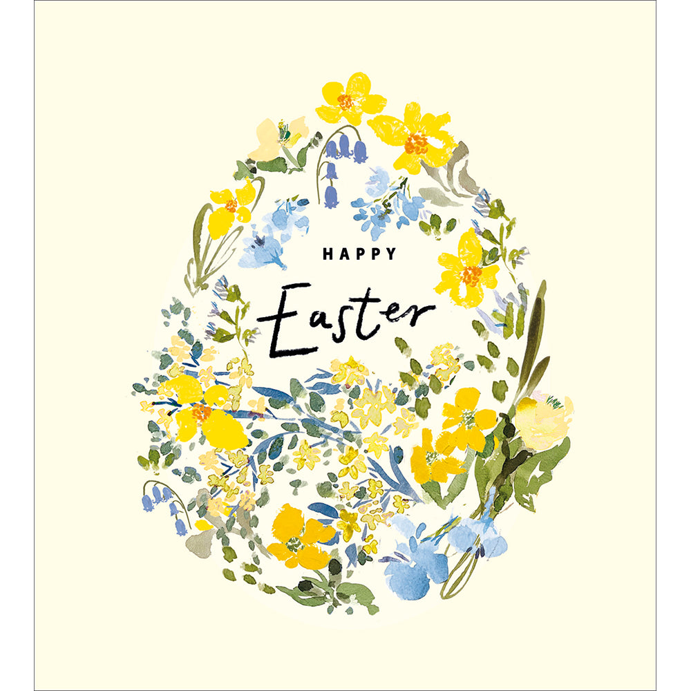 Pack Of 5 Floral Egg Easter Cards By Penny Black