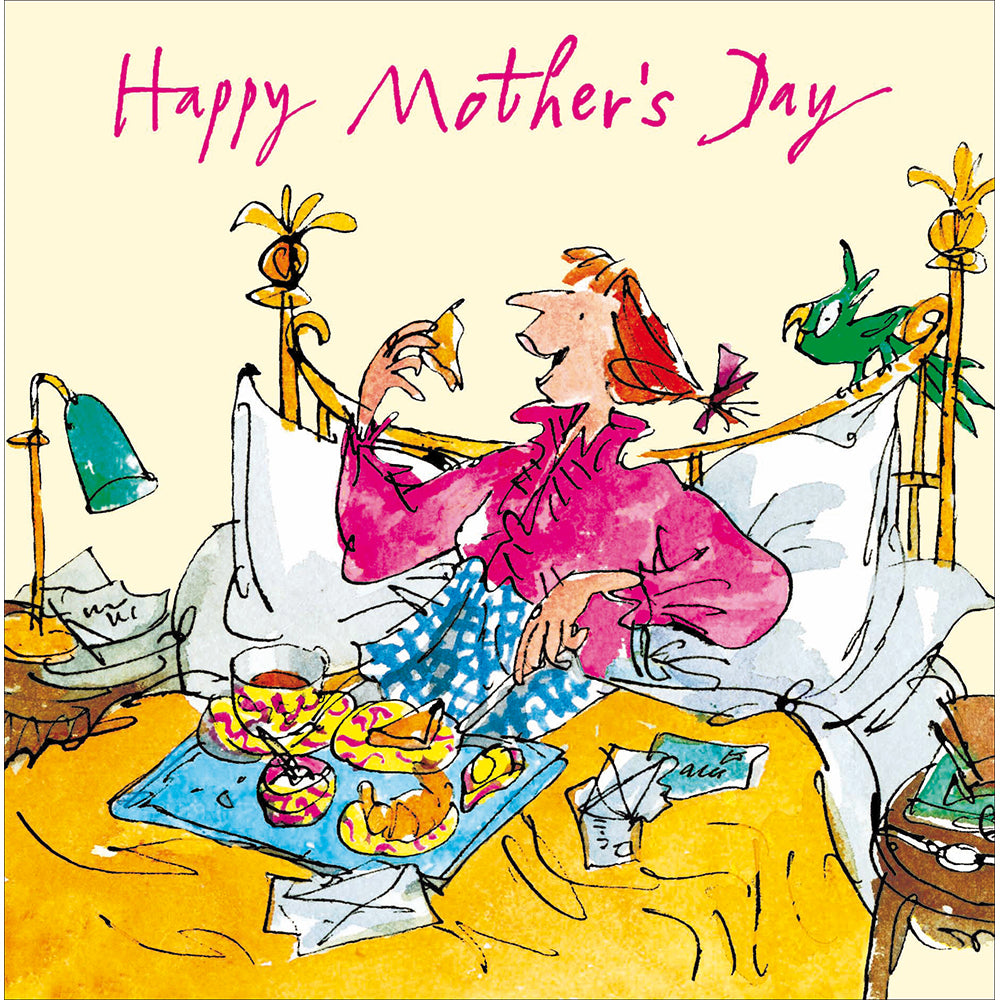 Breakfast Tray In Bed Quentin Blake Mother's Day Card by Penny Black