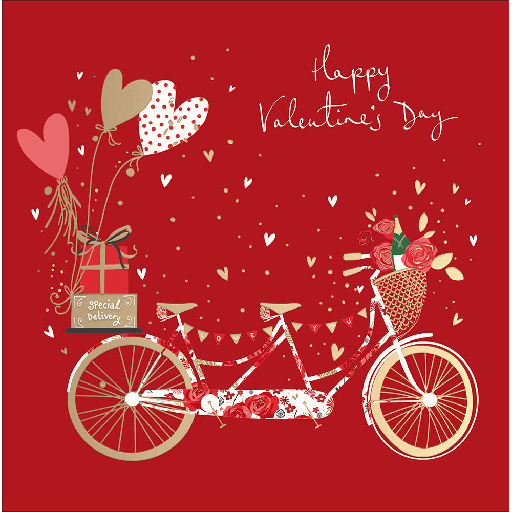 Tandem Bicycle Delivery Valentine&#39;s Day Card by penny black