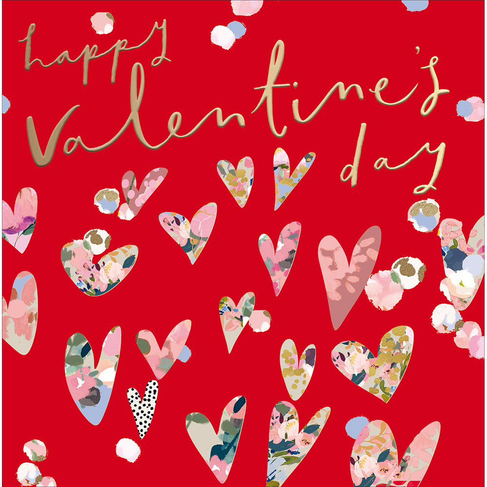 Red Colour Splash Hearts Valentine&#39;s Day Card by penny black