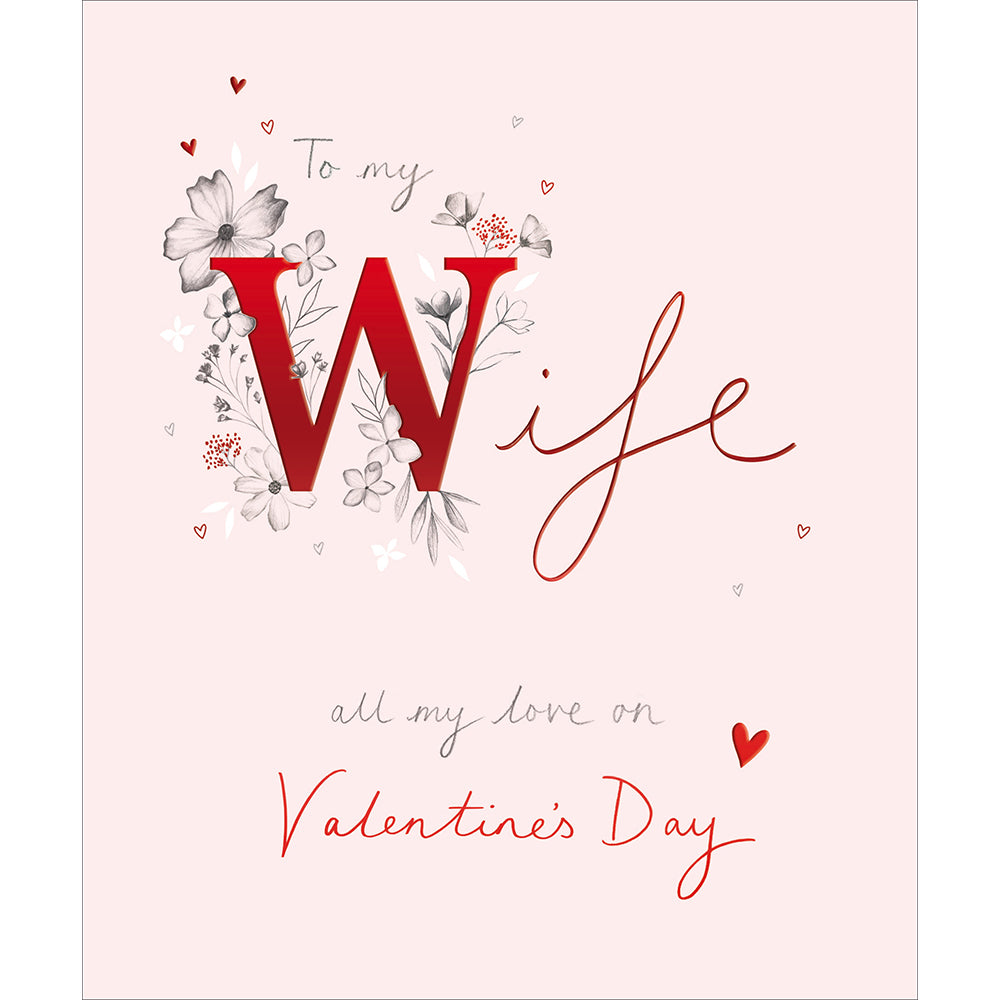 Wife Filigree Flowers Valentine&#39;s Day Card by penny black