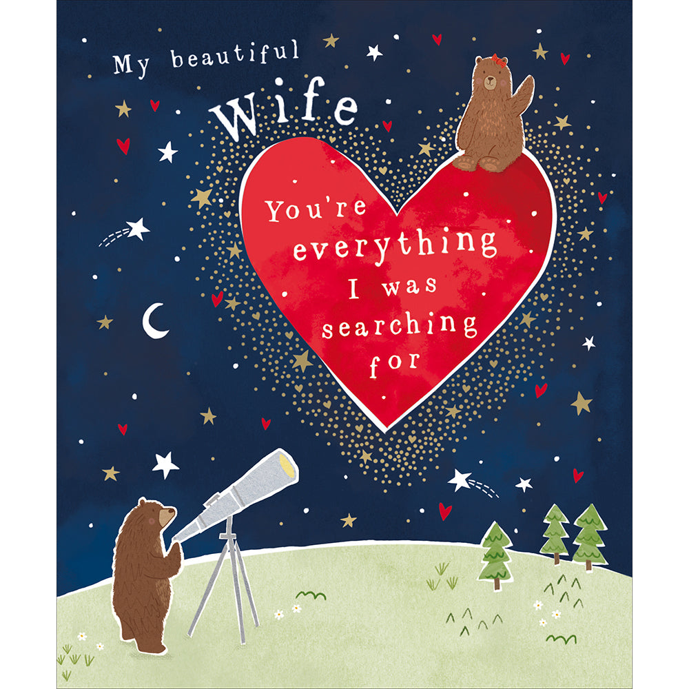 Wife Everything Searching For Stars Valentine&#39;s Day Card by penny black