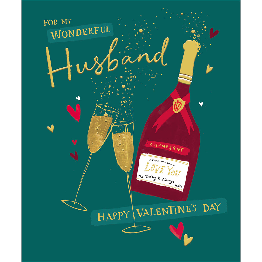 Husband Champagne and Flutes Valentine&#39;s Day Card by penny black