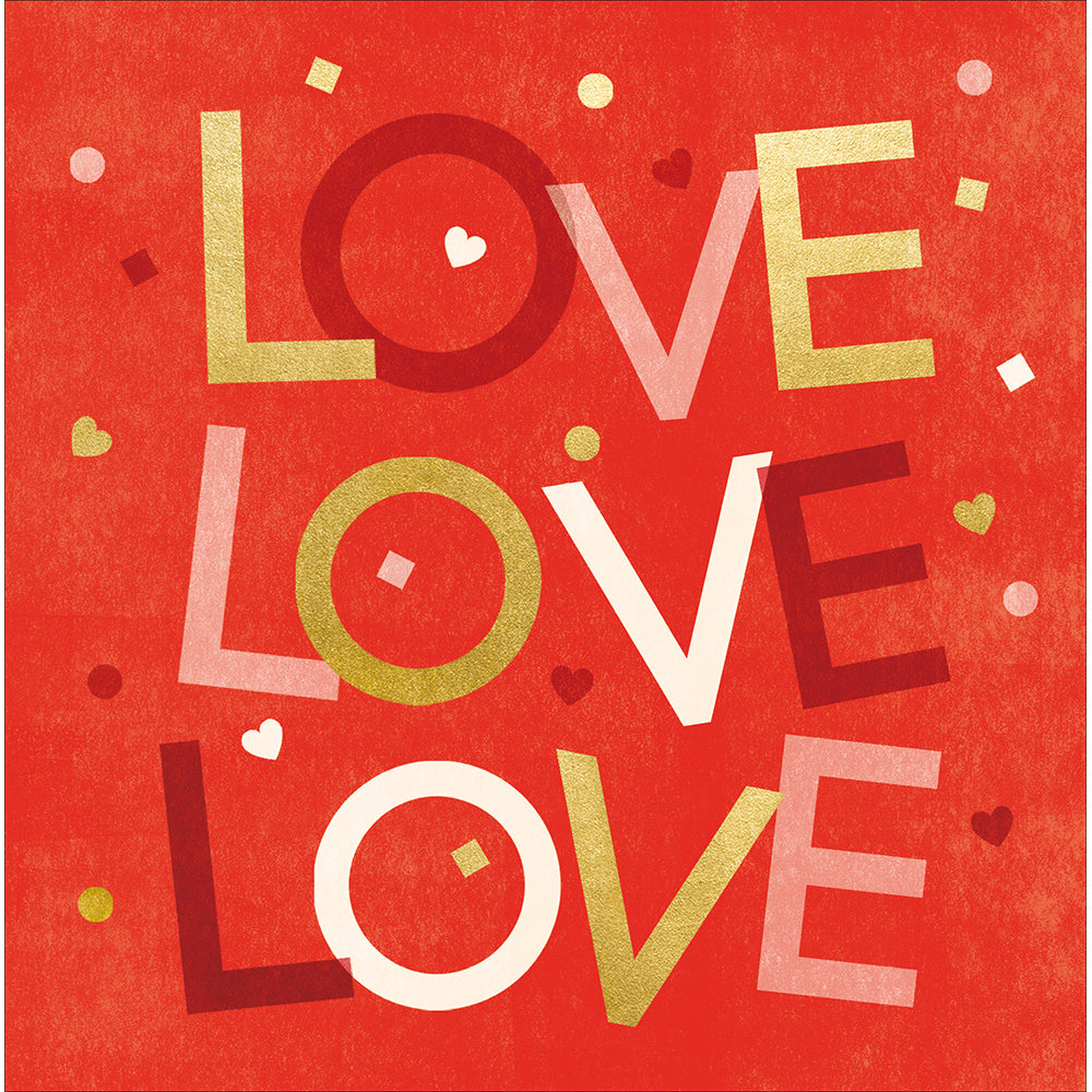 Love Love Love Bold Graphic Valentine's Day Card by penny black