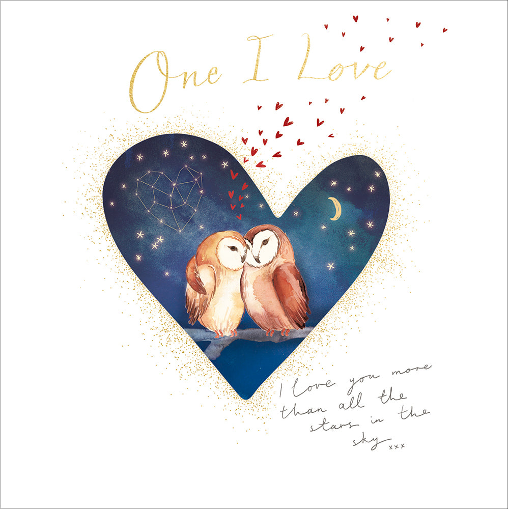 One I Love Owls Stars in Sky Valentine&#39;s Day Card by penny black