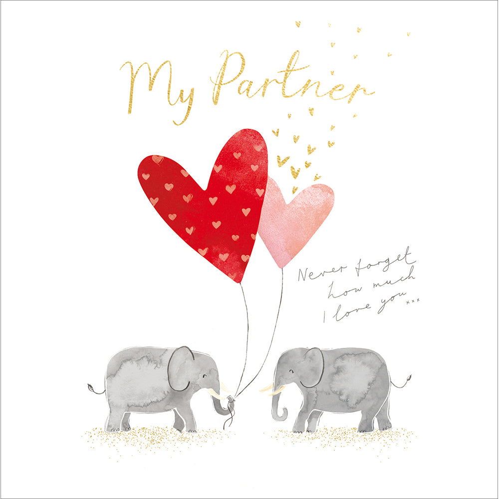 My Partner Elephant Never Forget Valentine&#39;s Day Card by penny black