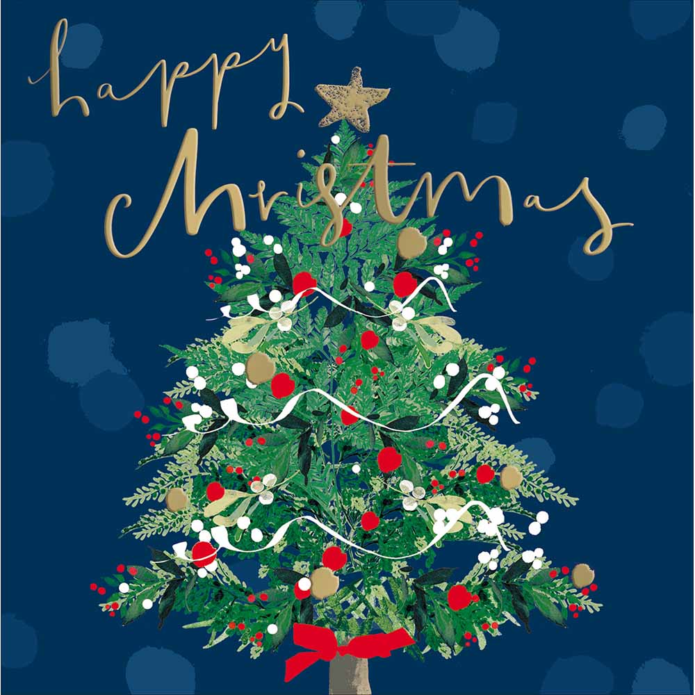 Bountiful Tree Navy Christmas Card by penny black