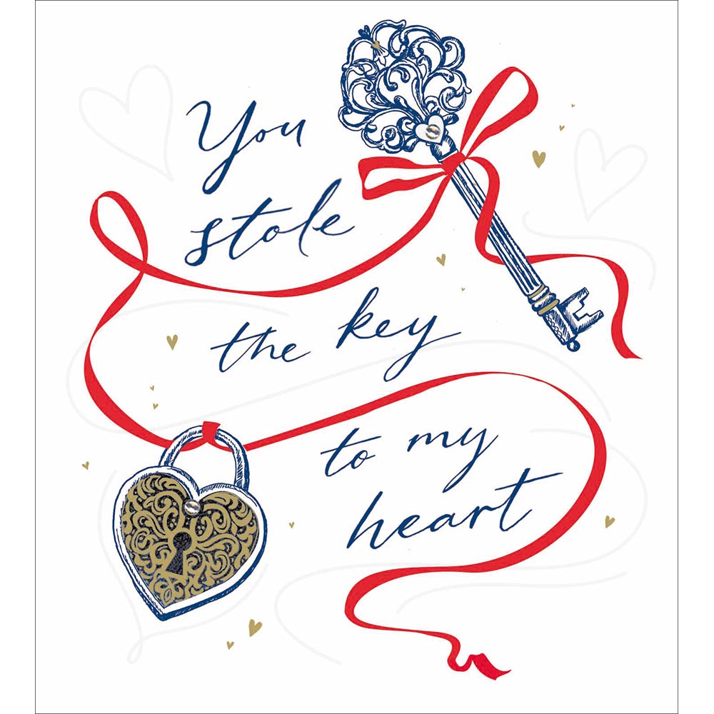 Key to My Heart Embellished Valentine&#39;s Day Card by penny black