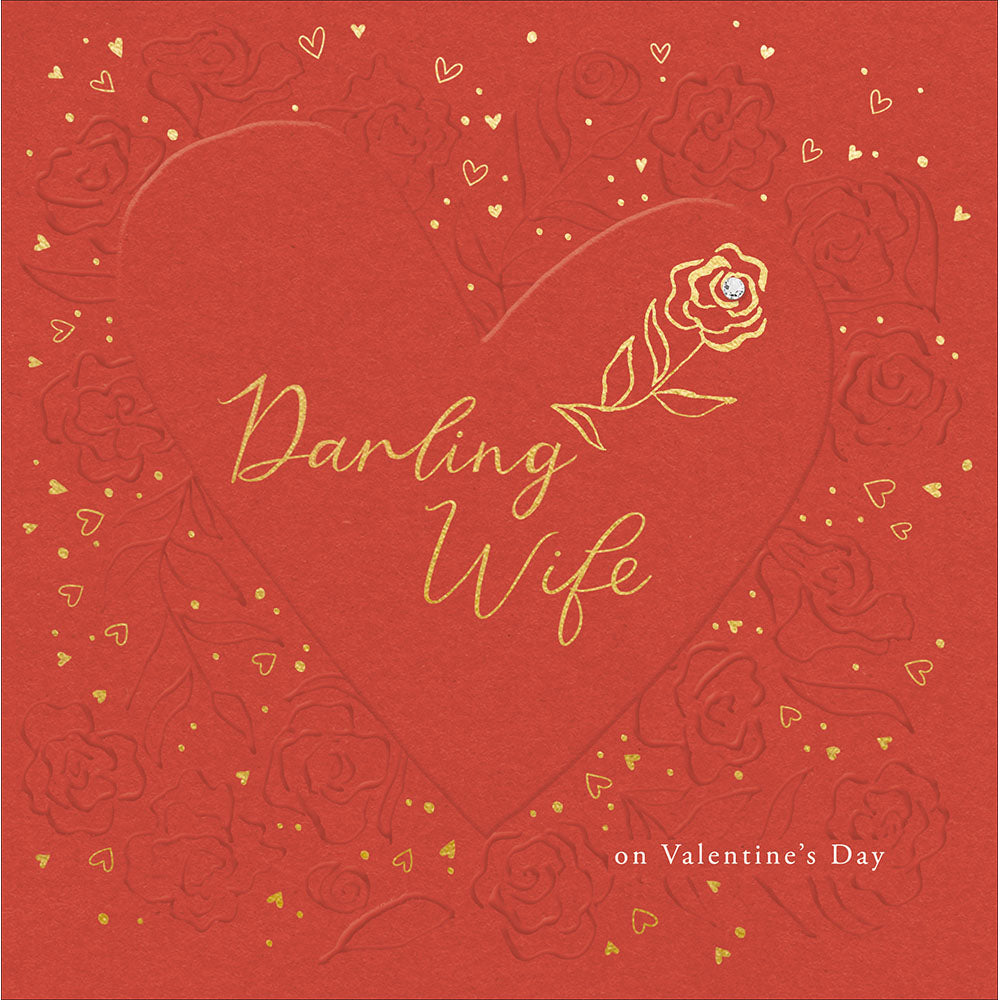 Darling Wife Embellished Roses Valentine&#39;s Day Card by penny black