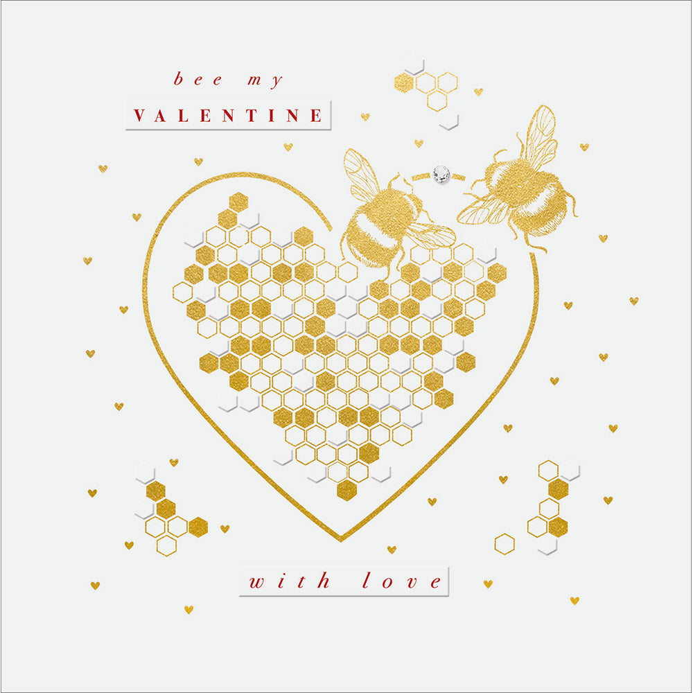 Bee My Valentine Embellished Card by penny black