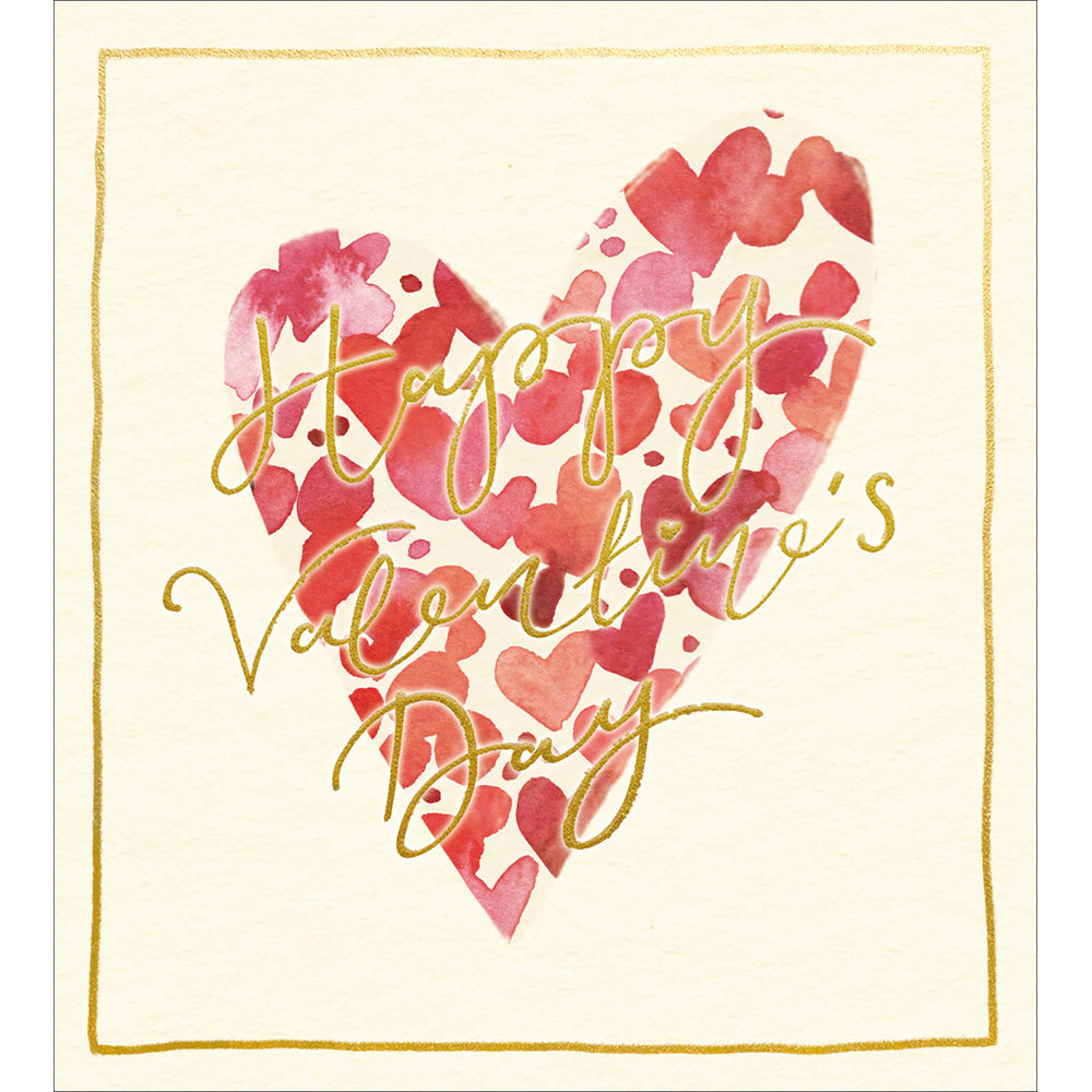 Gilded Watercolour Hearts Valentine&#39;s Day Card by penny black