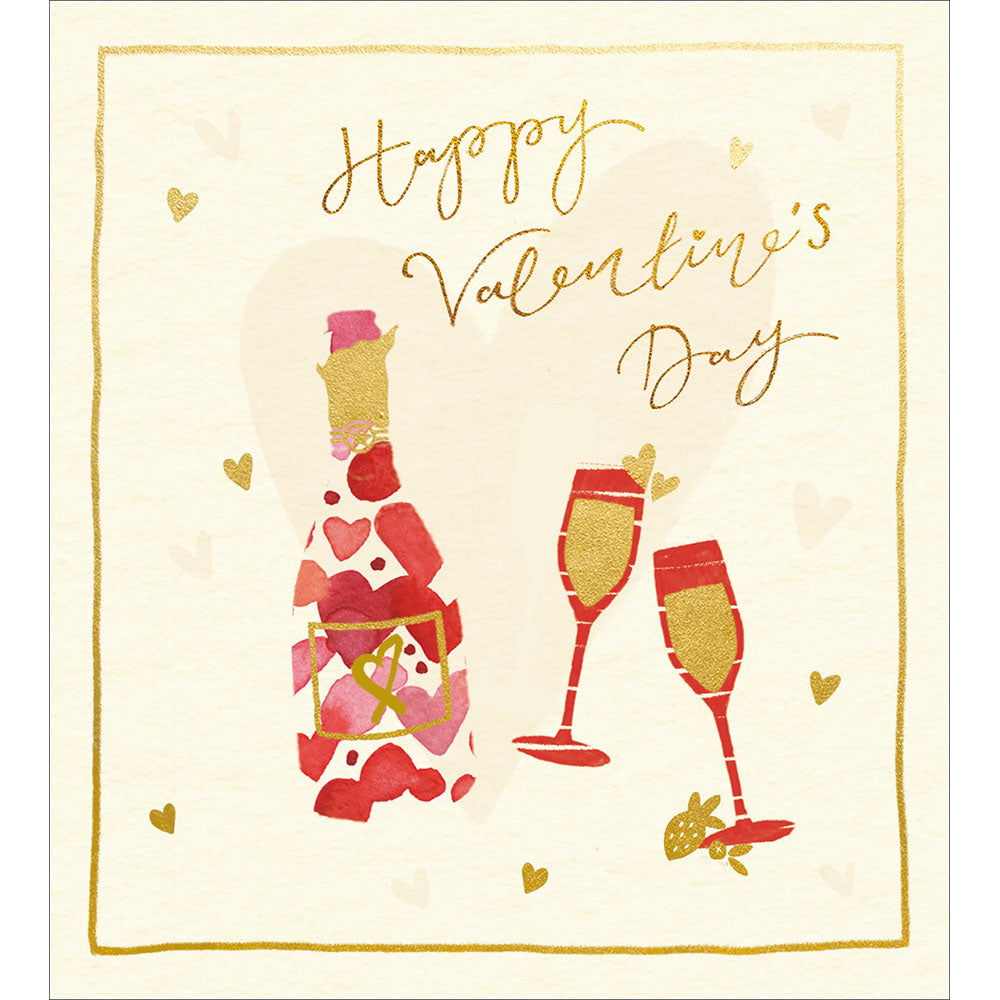 Gilded Watercolour Champagne Valentine&#39;s Day Card by penny black