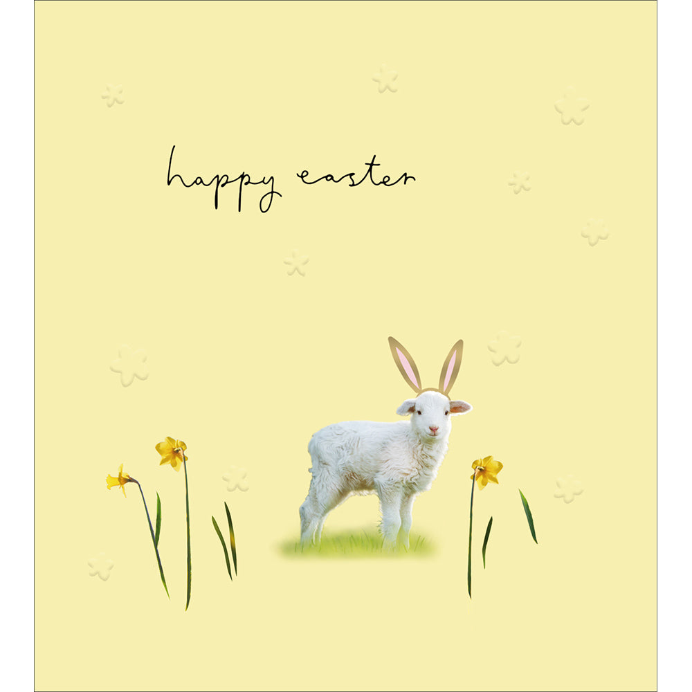 Lamb With Bunny Ears Cute Easter Card