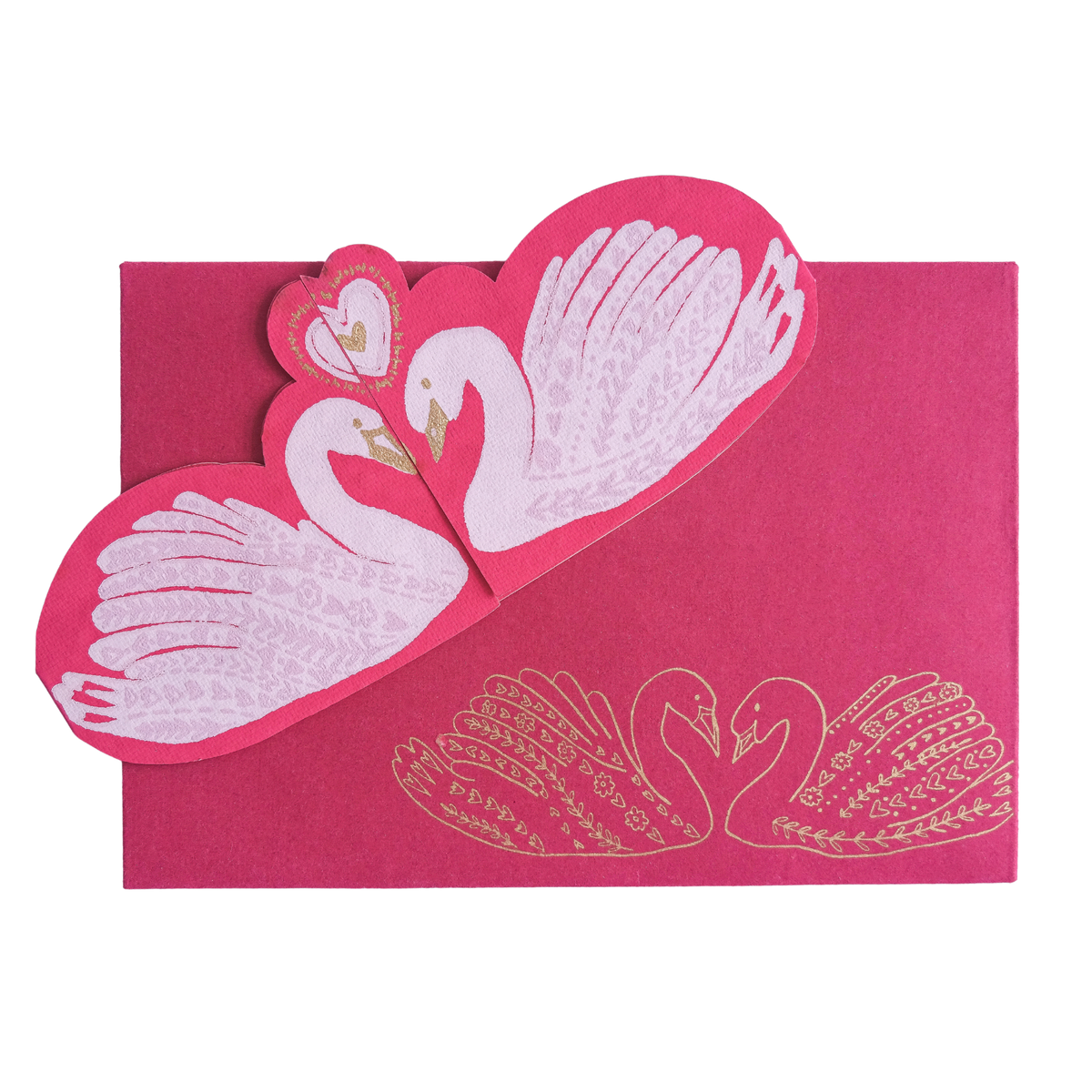 Kissing Swans Hand Printed Valentine Card by penny black