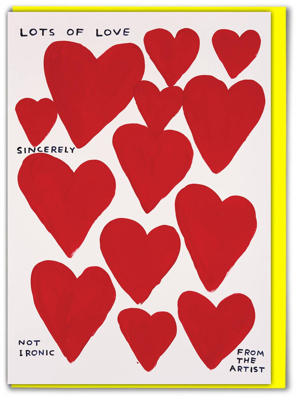 Lots of Love Not Ironic David Shrigley Card by penny black