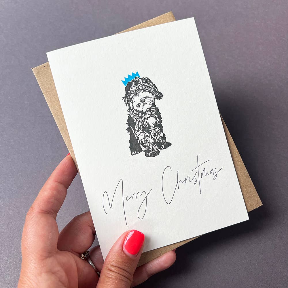 Kooky Cockapoo Letterpress Christmas Card