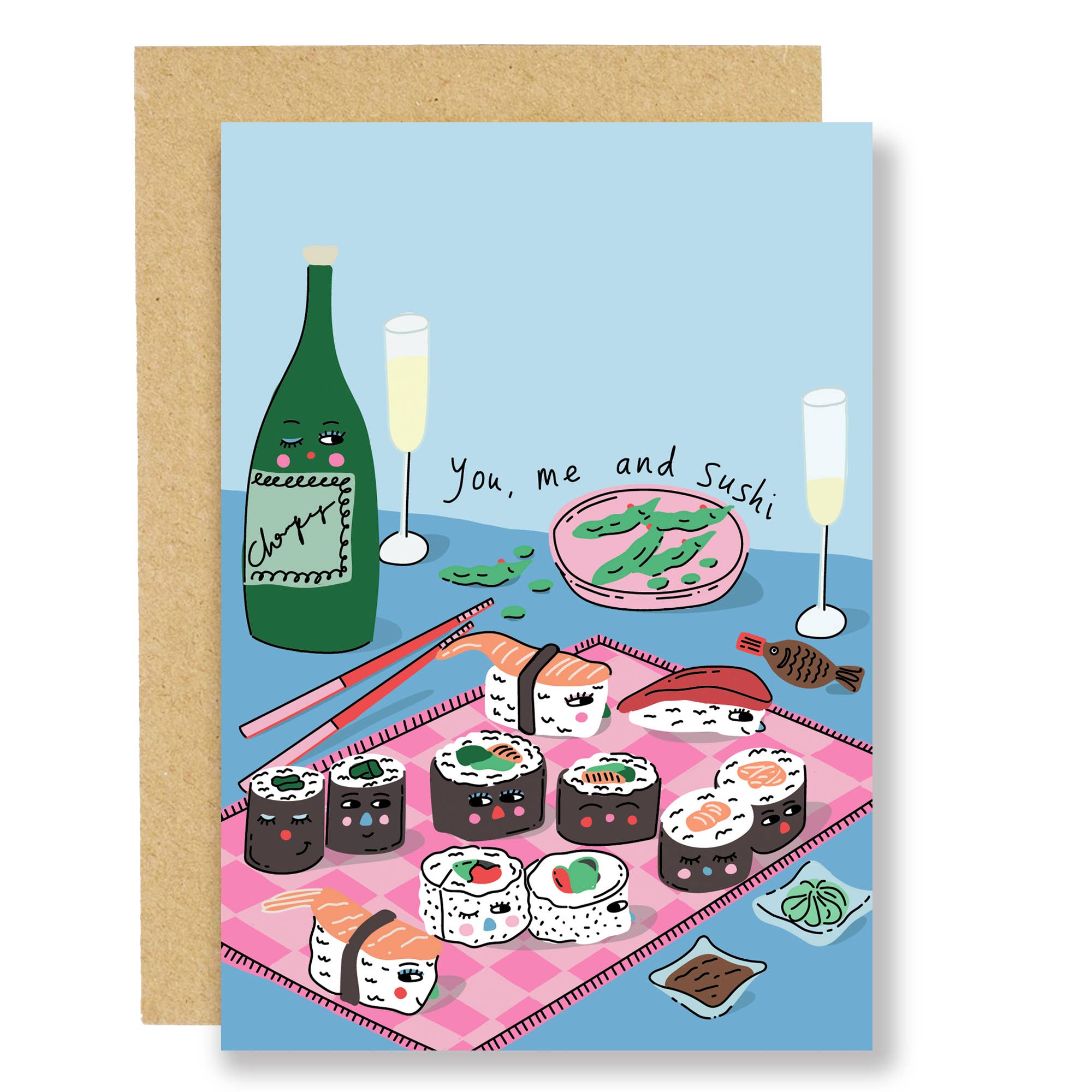 You, Me and Sushi Funny Card by penny balck