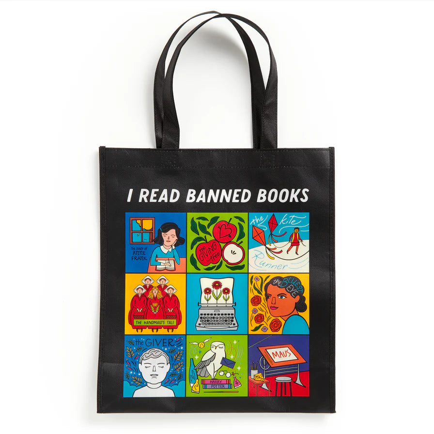 I Read Banned Books Reusable Shopping Bag by penny black