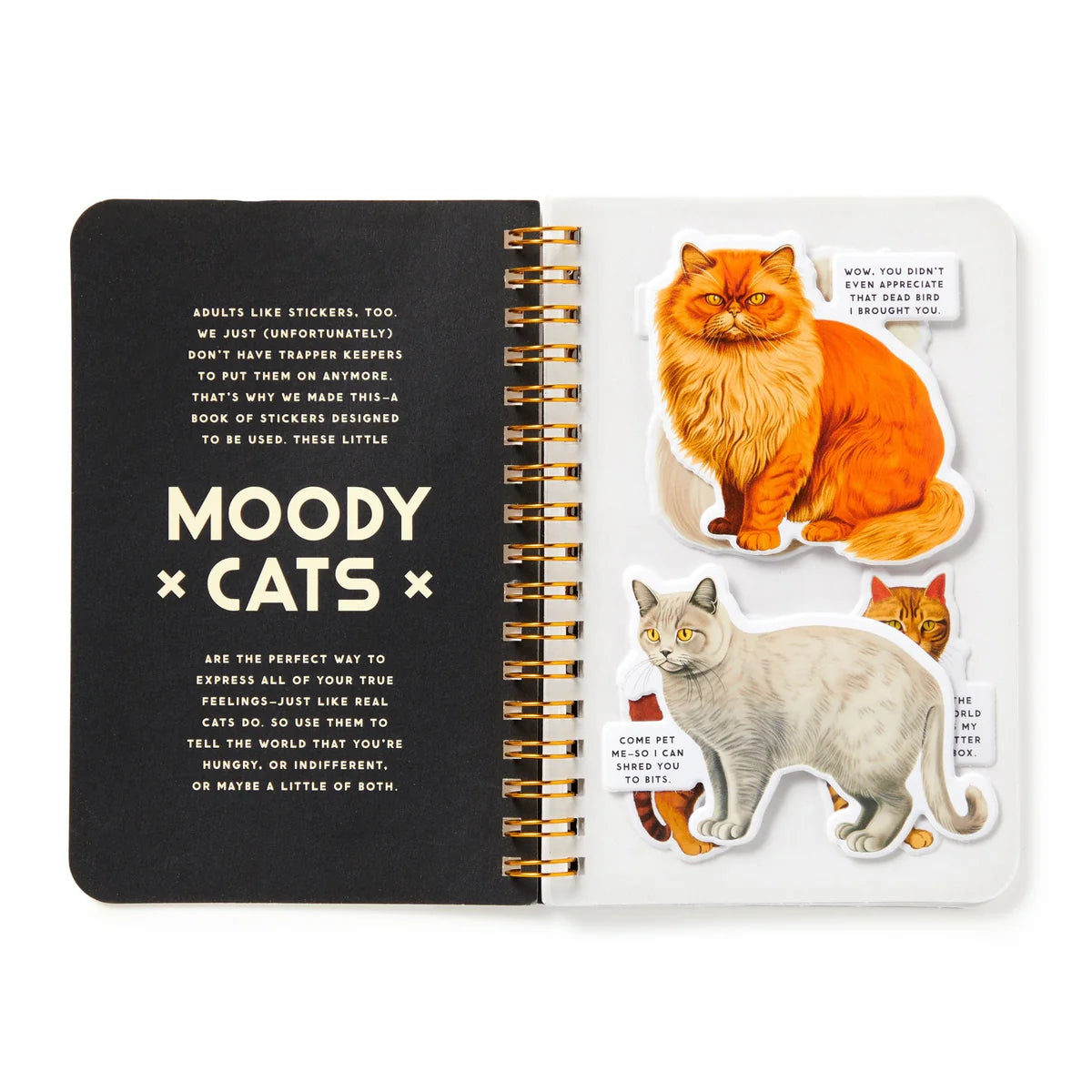 Moody Cats Sticker Book - inside view by penny black