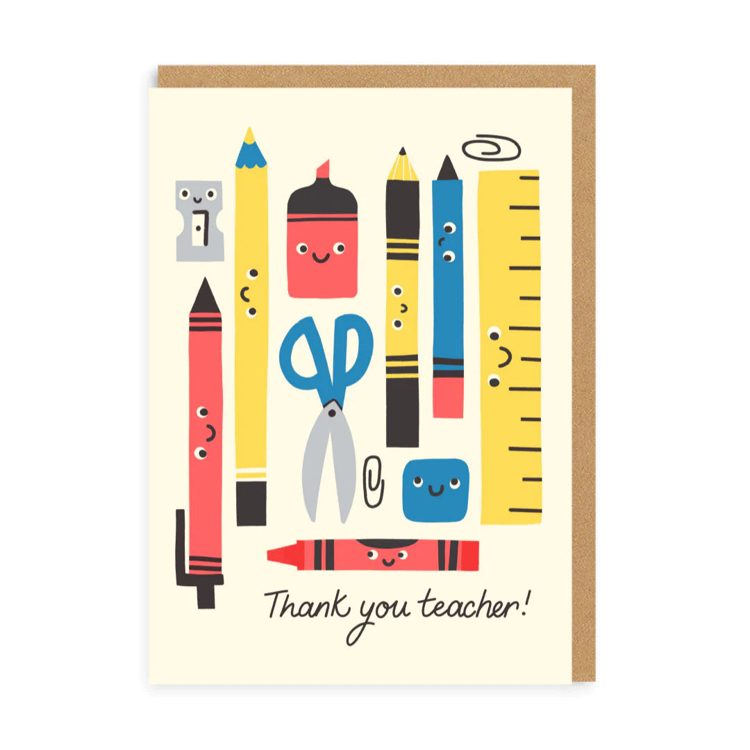 Kawaii Stationery Thank You Teacher Card