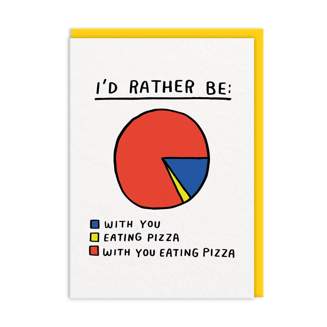 With You Eating Pizza Funny Pie Chart Card by penny black